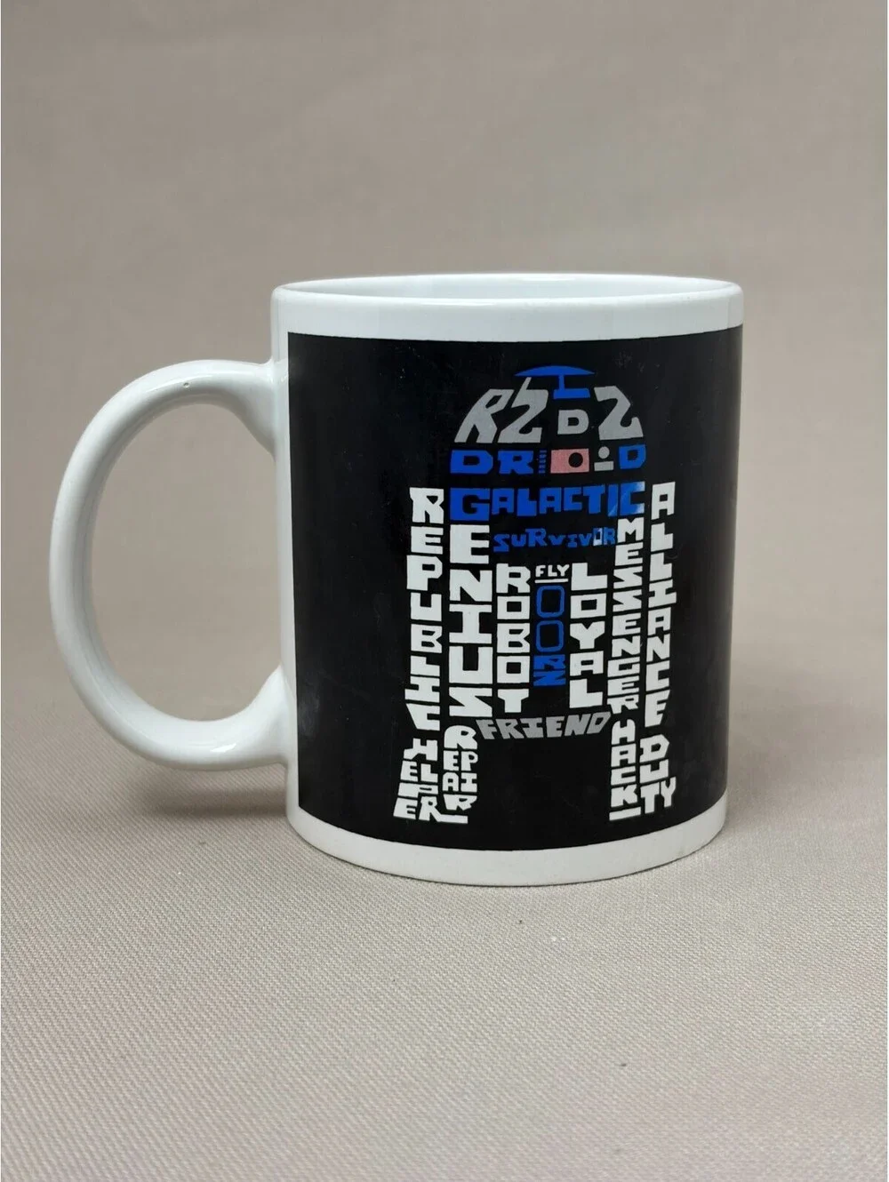 Star Wars Mug Galerie Stormtrooper R2D2 Word Art Typography Ceramic Cup 11 oz